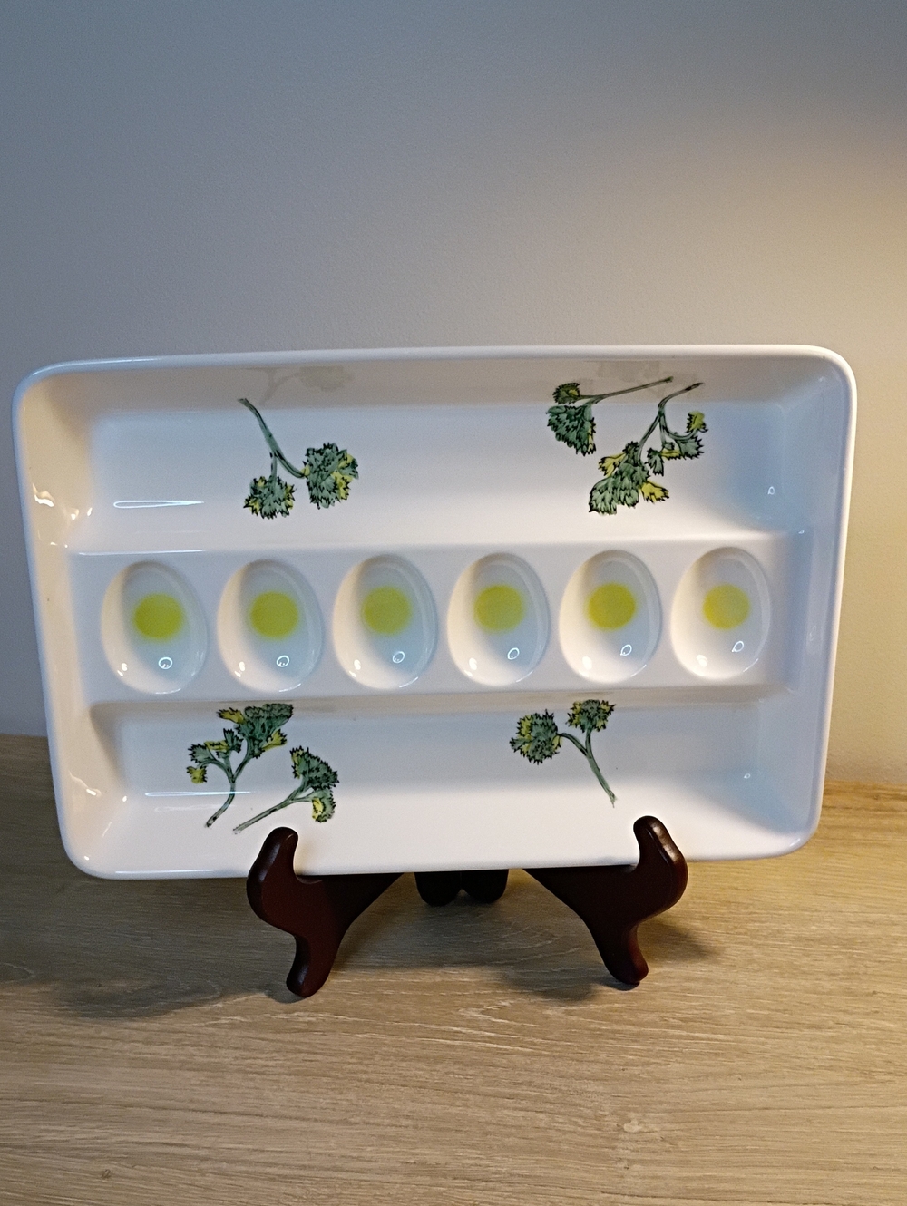 Vintage Rare Shafford Deviled Egg Celery Hand painted Tray 1950s